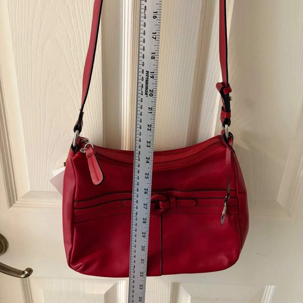 Giani Bernini Red Nappa Leather Hobo Shoulder Bag NWT Adjustable Strap